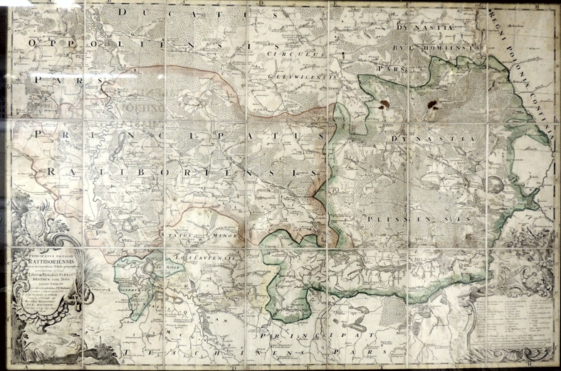 Kolorowa mapa księstwa raciborskiego z 1736 r.